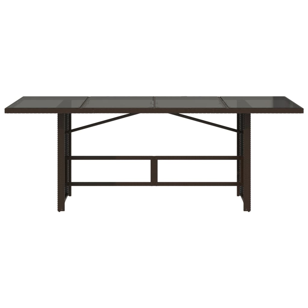Tuintafel met glazen blad 190x80x74 cm poly rattan bruin is nu te koop bij PeponiXL, paradijselijk wonen!