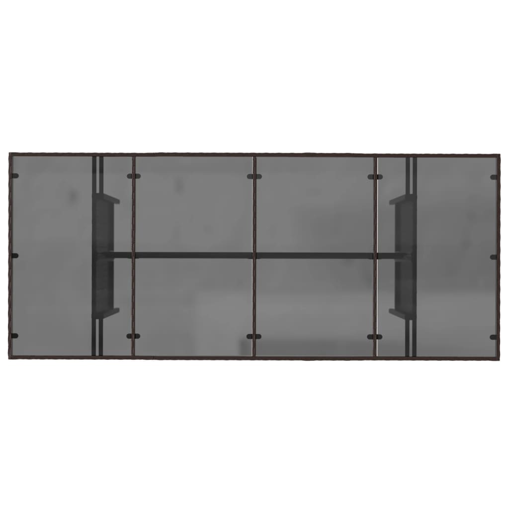 Tuintafel met glazen blad 190x80x74 cm poly rattan bruin is nu te koop bij PeponiXL, paradijselijk wonen!