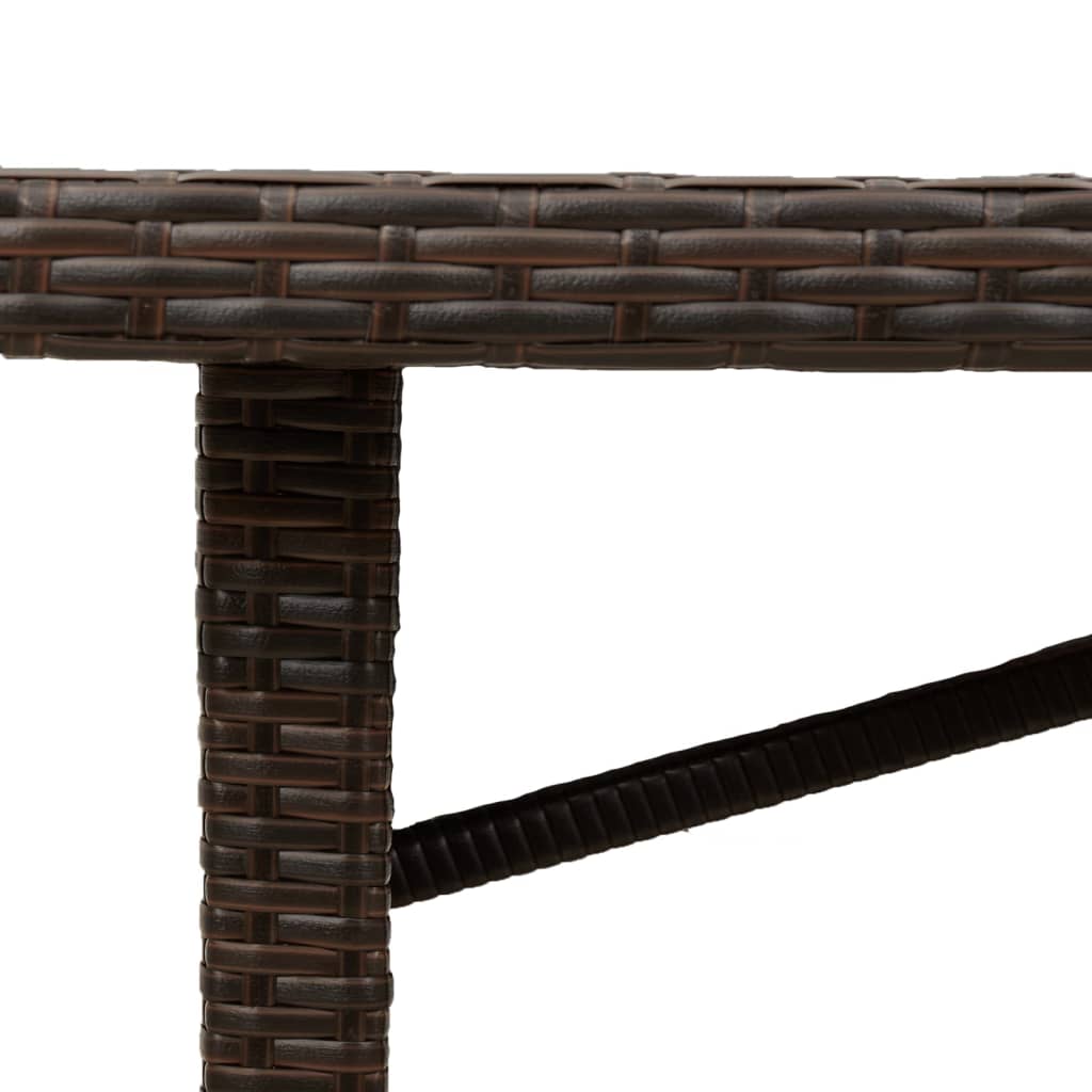 Tuintafel met glazen blad 190x80x74 cm poly rattan bruin is nu te koop bij PeponiXL, paradijselijk wonen!