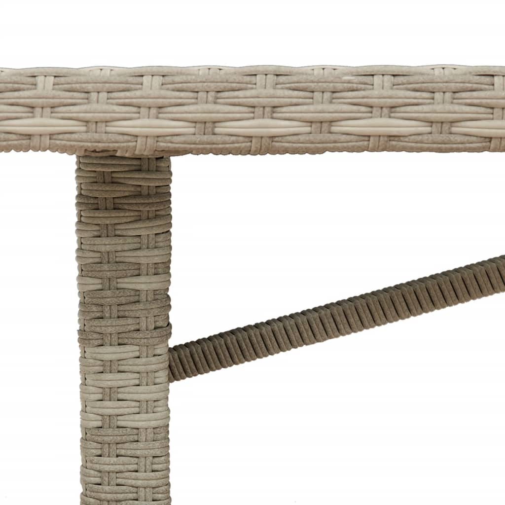Tuintafel met glazen blad 190x80x74 cm poly rattan lichtgrijs is nu te koop bij PeponiXL, paradijselijk wonen!