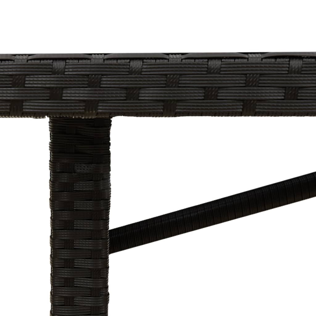 Tuintafel met acaciahouten blad 190x80x74 cm poly rattan zwart is nu te koop bij PeponiXL, paradijselijk wonen!