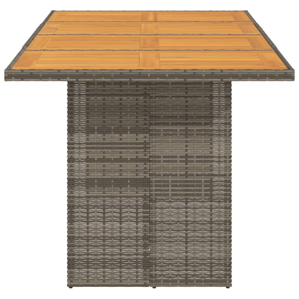 Tuintafel met acaciahouten blad 190x80x74 cm poly rattan grijs is nu te koop bij PeponiXL, paradijselijk wonen!
