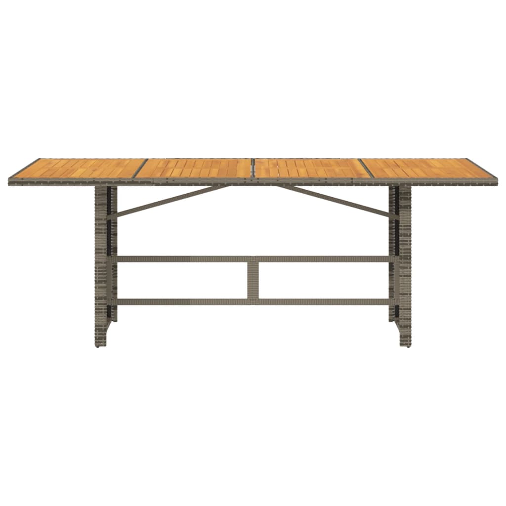 Tuintafel met acaciahouten blad 190x80x74 cm poly rattan grijs is nu te koop bij PeponiXL, paradijselijk wonen!