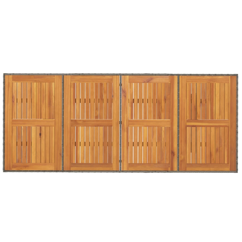 Tuintafel met acaciahouten blad 190x80x74 cm poly rattan grijs is nu te koop bij PeponiXL, paradijselijk wonen!