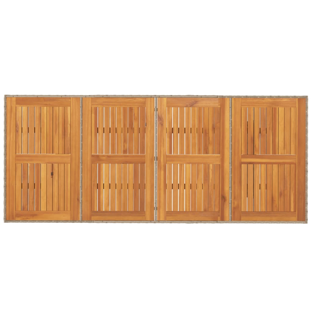 Tuintafel met acaciahouten blad 190x80x74 cm poly rattan beige is nu te koop bij PeponiXL, paradijselijk wonen!