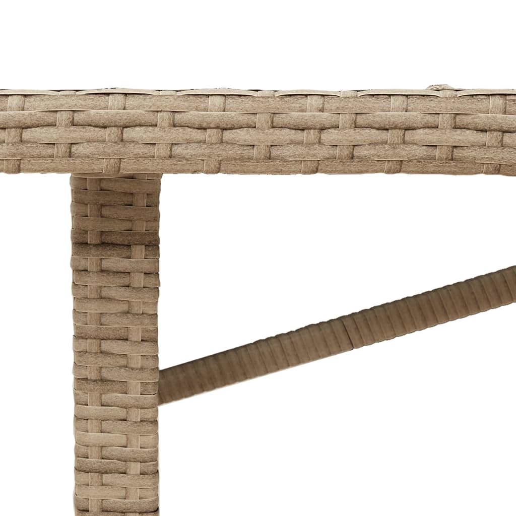 Tuintafel met acaciahouten blad 190x80x74 cm poly rattan beige is nu te koop bij PeponiXL, paradijselijk wonen!