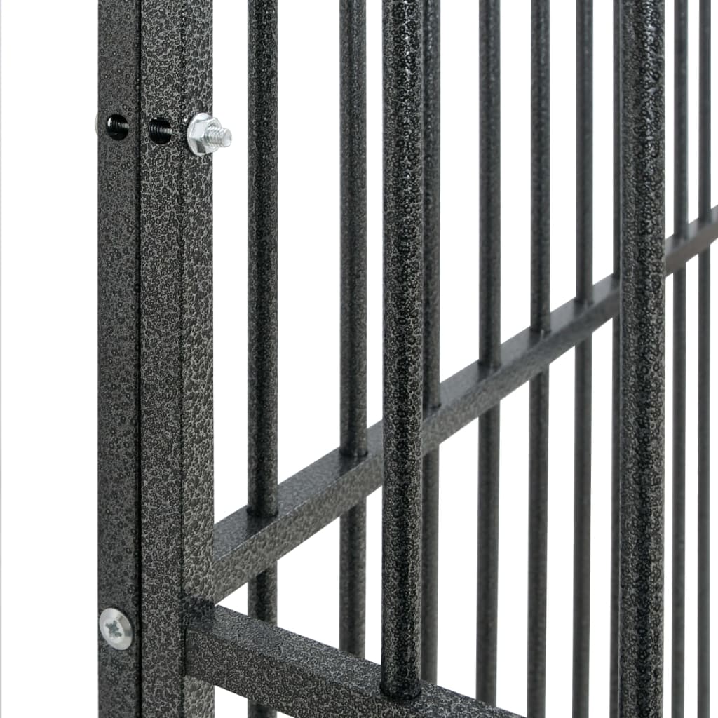Hondenkennel 16 panelen gepoedercoat staal zwart is nu te koop bij PeponiXL, paradijselijk wonen!