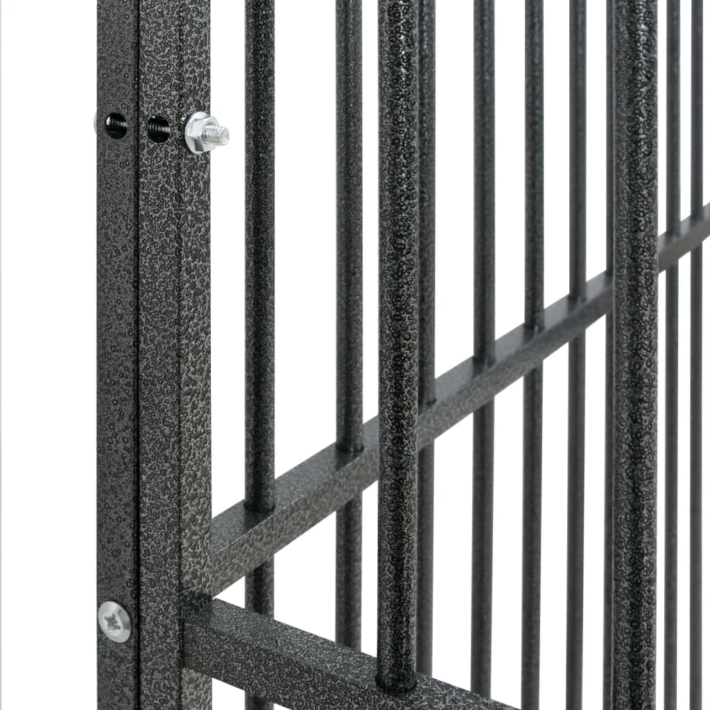 Hondenkennel 16 panelen gepoedercoat staal zwart is nu te koop bij PeponiXL, paradijselijk wonen!
