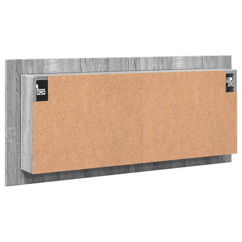 Badkamerkast met spiegel en LED 100x12x45 cm grijs sonoma eiken is nu te koop bij PeponiXL, paradijselijk wonen!