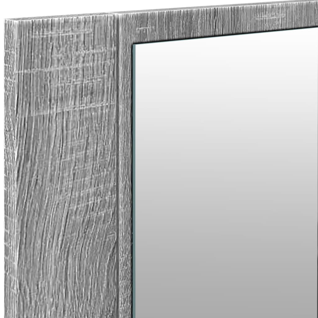 Badkamerkast met spiegel en LED 100x12x45 cm grijs sonoma eiken is nu te koop bij PeponiXL, paradijselijk wonen!