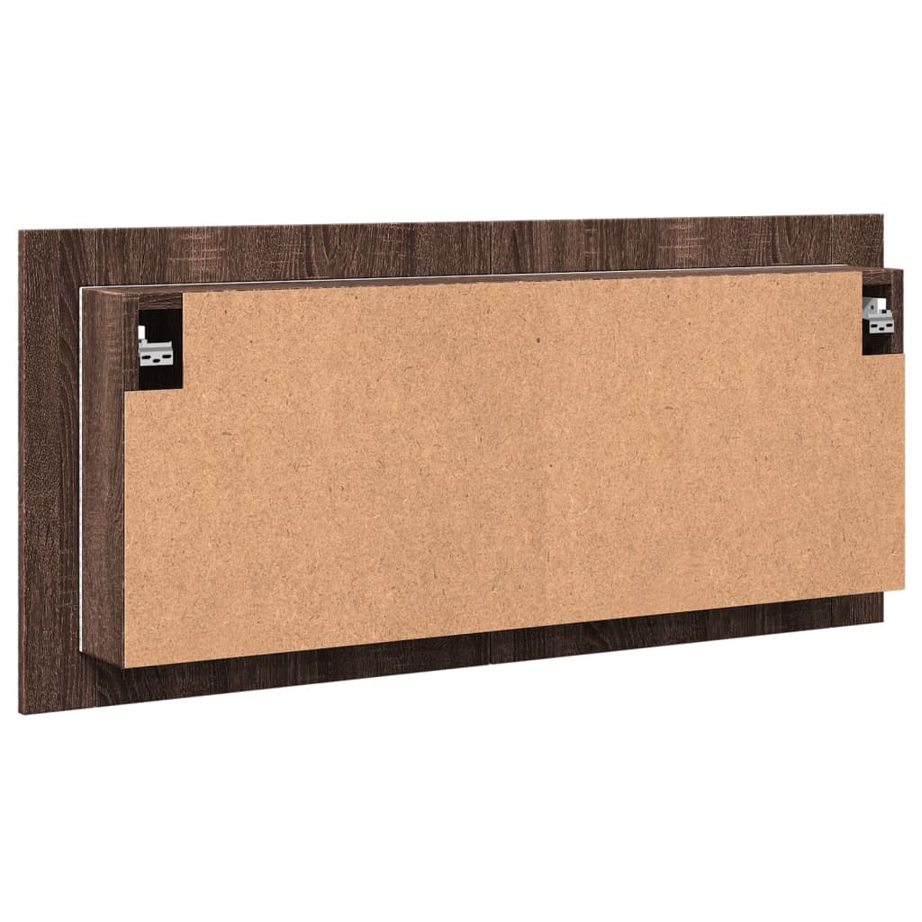 Badkamerkast met spiegel en LED 100x12x45 cm bruin eikenkleurig is nu te koop bij PeponiXL, paradijselijk wonen!