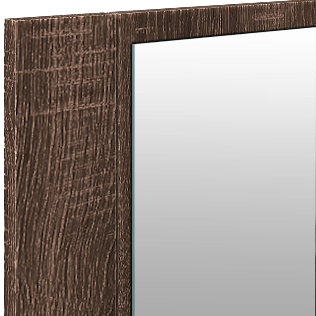 Badkamerkast met spiegel en LED 100x12x45 cm bruin eikenkleurig is nu te koop bij PeponiXL, paradijselijk wonen!