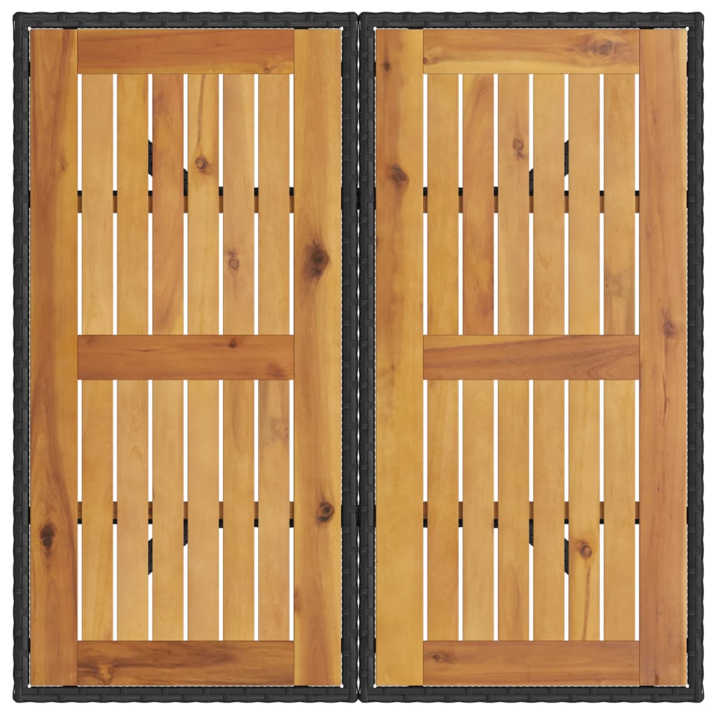Tuintafel met acaciahouten blad 80x80x75 cm poly rattan zwart is nu te koop bij PeponiXL, paradijselijk wonen!