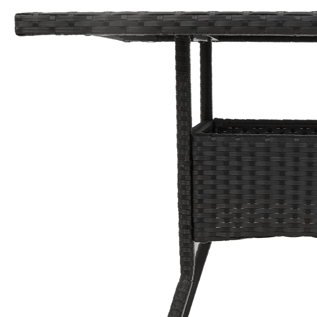 Tuintafel met acaciahouten blad 80x80x75 cm poly rattan zwart is nu te koop bij PeponiXL, paradijselijk wonen!