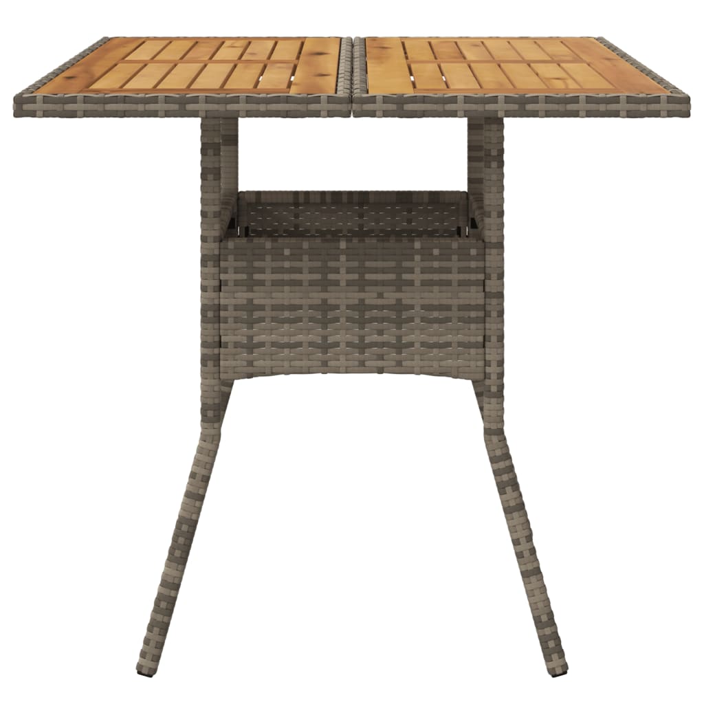 Tuintafel met acaciahouten blad 80x80x75 cm poly rattan grijs is nu te koop bij PeponiXL, paradijselijk wonen!