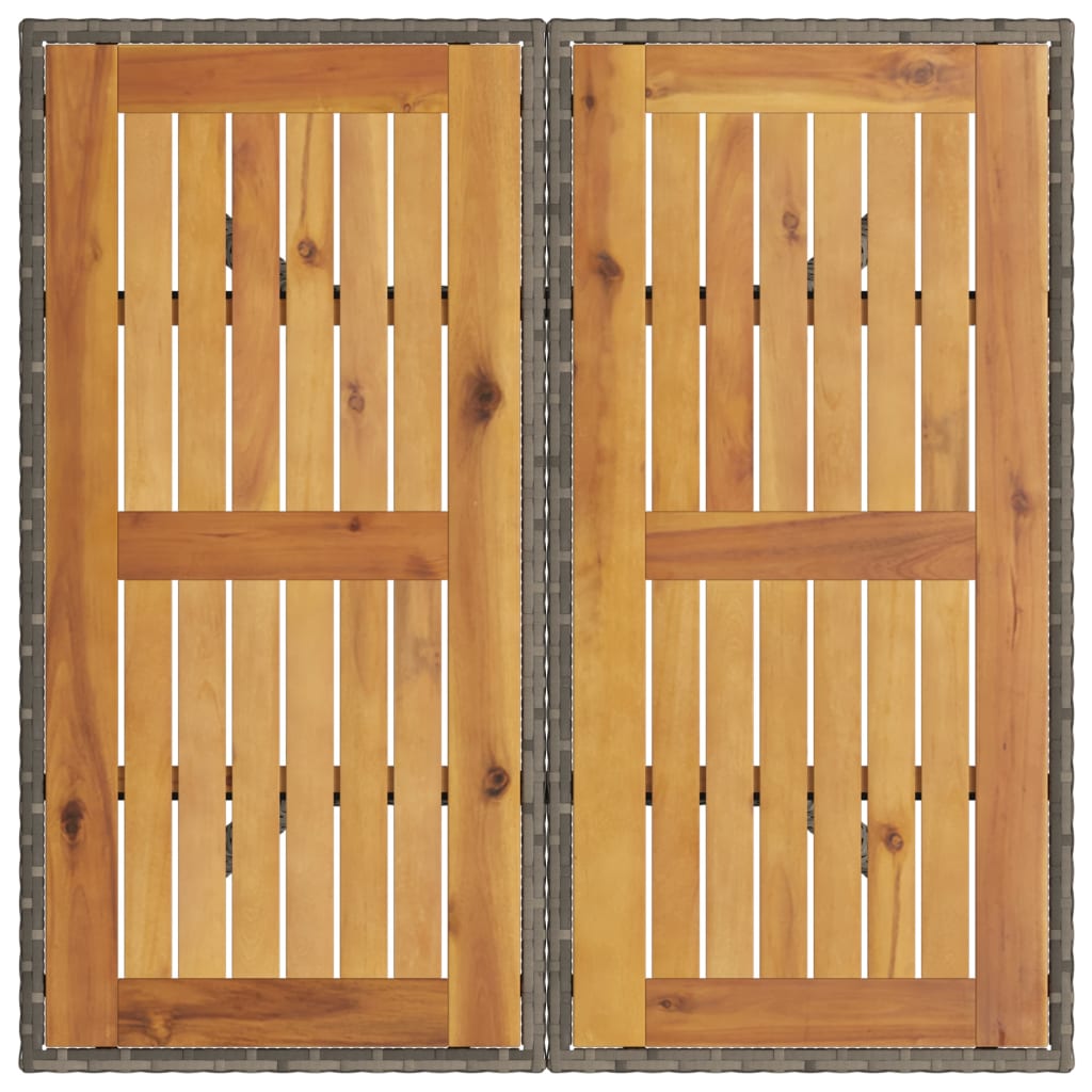 Tuintafel met acaciahouten blad 80x80x75 cm poly rattan grijs is nu te koop bij PeponiXL, paradijselijk wonen!