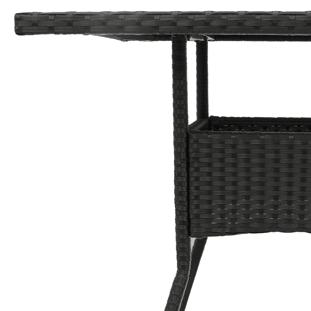 Tuintafel met glazen blad 80x80x75 cm poly rattan zwart is nu te koop bij PeponiXL, paradijselijk wonen!