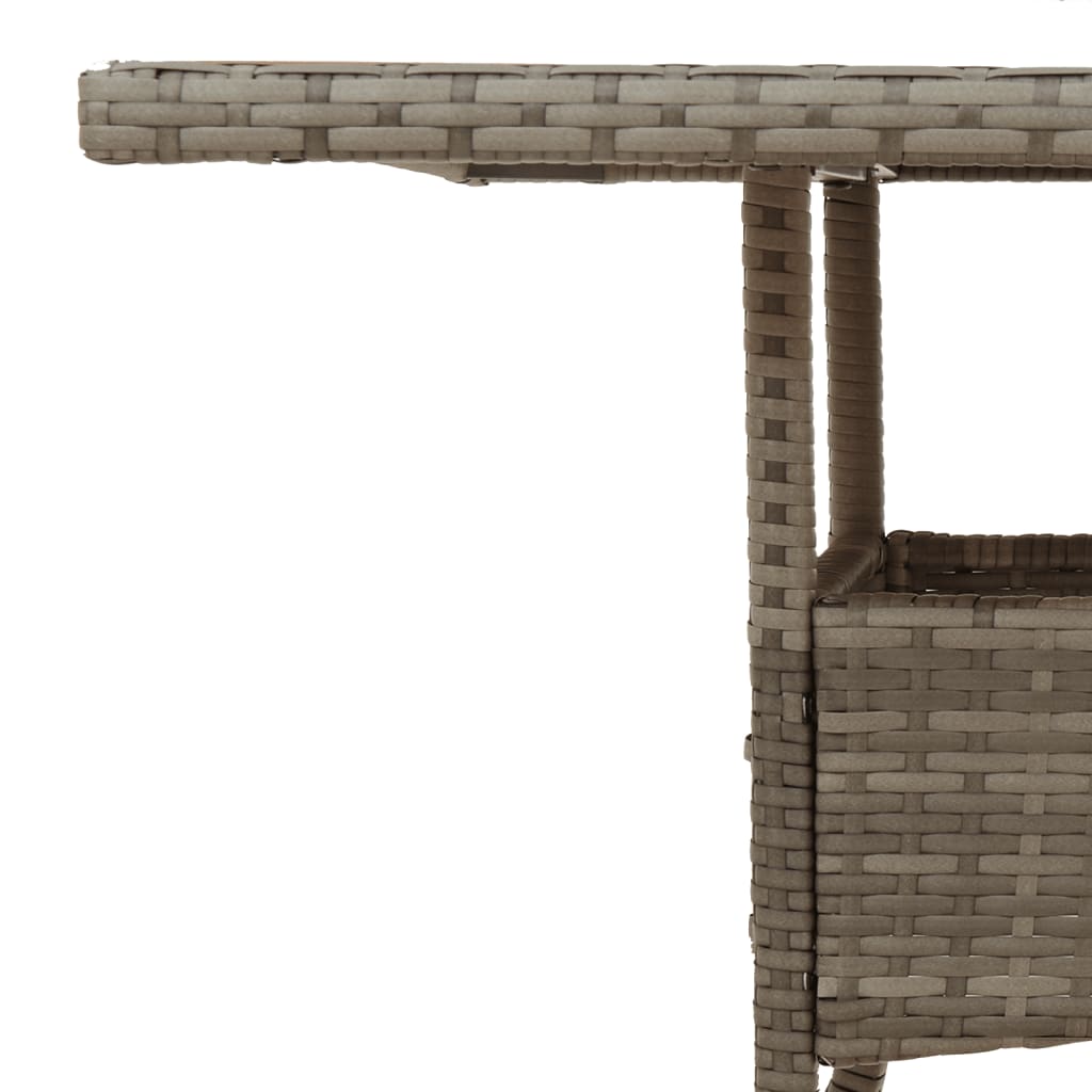Tuintafel met glazen blad 80x80x75 cm poly rattan grijs is nu te koop bij PeponiXL, paradijselijk wonen!