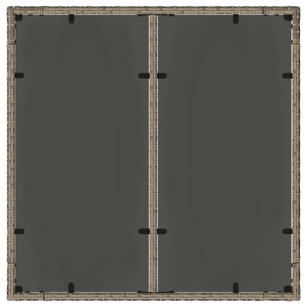 Tuintafel met glazen blad 90x90x75 cm poly rattan grijs is nu te koop bij PeponiXL, paradijselijk wonen!