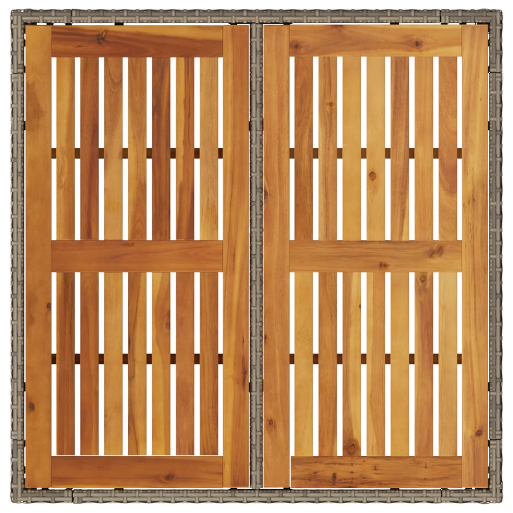 Tuintafel met acaciahouten blad 90x90x75 cm poly rattan grijs is nu te koop bij PeponiXL, paradijselijk wonen!