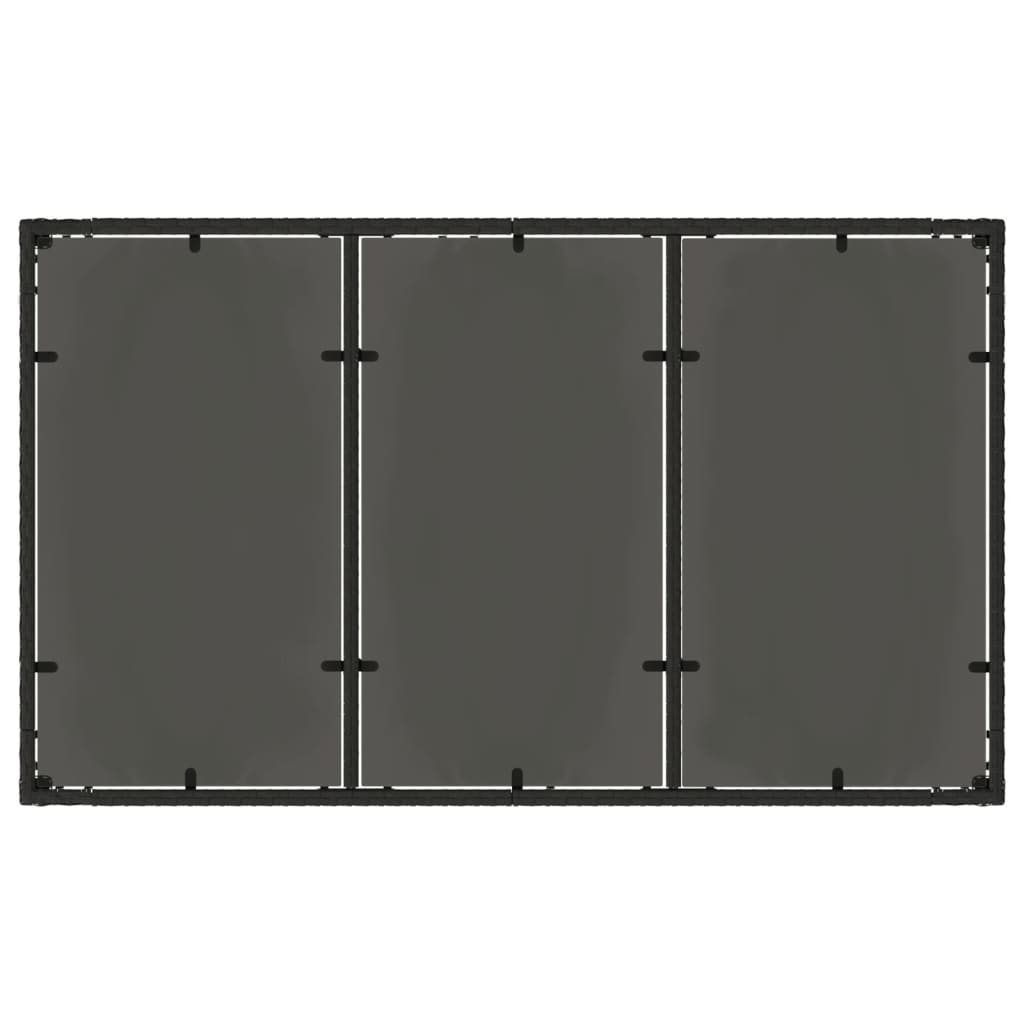Tuintafel met glazen blad 150x90x75 cm poly rattan zwart is nu te koop bij PeponiXL, paradijselijk wonen!