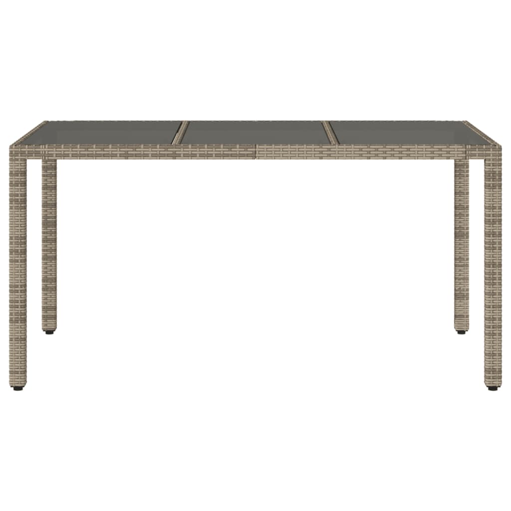 Tuintafel met glazen blad 150x90x75 cm poly rattan grijs is nu te koop bij PeponiXL, paradijselijk wonen!
