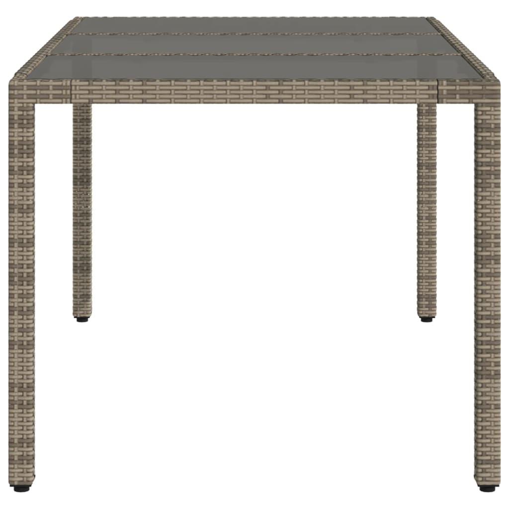 Tuintafel met glazen blad 150x90x75 cm poly rattan grijs is nu te koop bij PeponiXL, paradijselijk wonen!