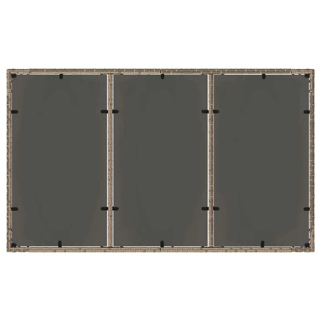 Tuintafel met glazen blad 150x90x75 cm poly rattan grijs is nu te koop bij PeponiXL, paradijselijk wonen!