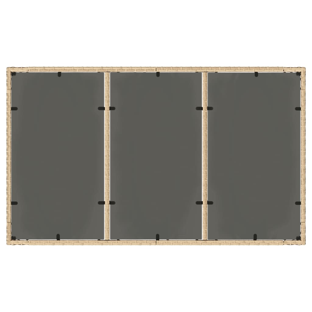 Tuintafel met glazen blad 150x90x75 cm poly rattan beige is nu te koop bij PeponiXL, paradijselijk wonen!