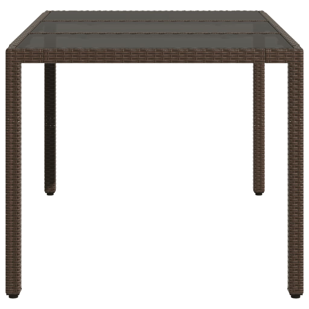 Tuintafel met glazen blad 150x90x75 cm poly rattan bruin is nu te koop bij PeponiXL, paradijselijk wonen!