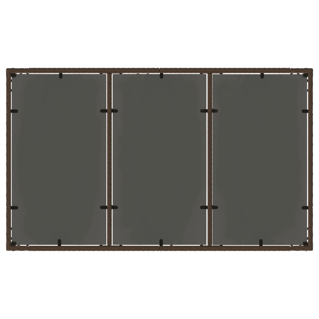 Tuintafel met glazen blad 150x90x75 cm poly rattan bruin is nu te koop bij PeponiXL, paradijselijk wonen!