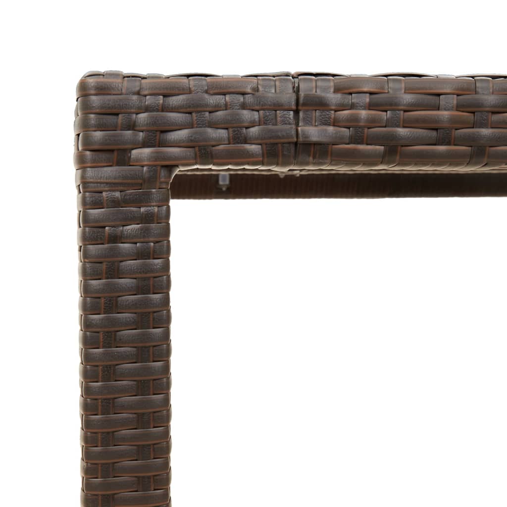 Tuintafel met glazen blad 150x90x75 cm poly rattan bruin is nu te koop bij PeponiXL, paradijselijk wonen!