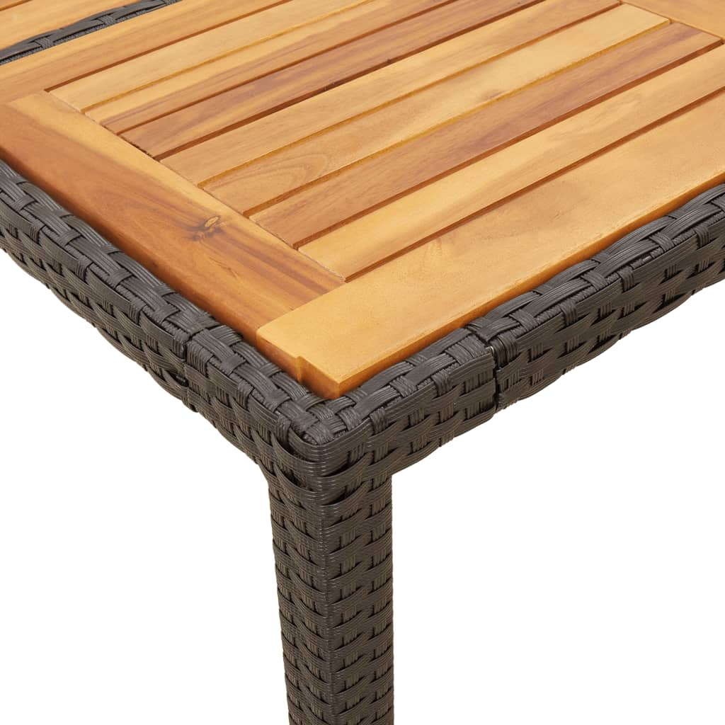 Tuintafel met acaciahouten blad 150x90x75 cm poly rattan zwart is nu te koop bij PeponiXL, paradijselijk wonen!