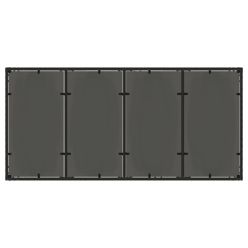 Tuintafel met glazen blad 190x90x75 cm poly rattan zwart is nu te koop bij PeponiXL, paradijselijk wonen!