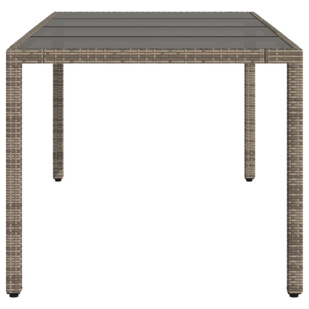 Tuintafel met glazen blad 190x90x75 cm poly rattan grijs is nu te koop bij PeponiXL, paradijselijk wonen!