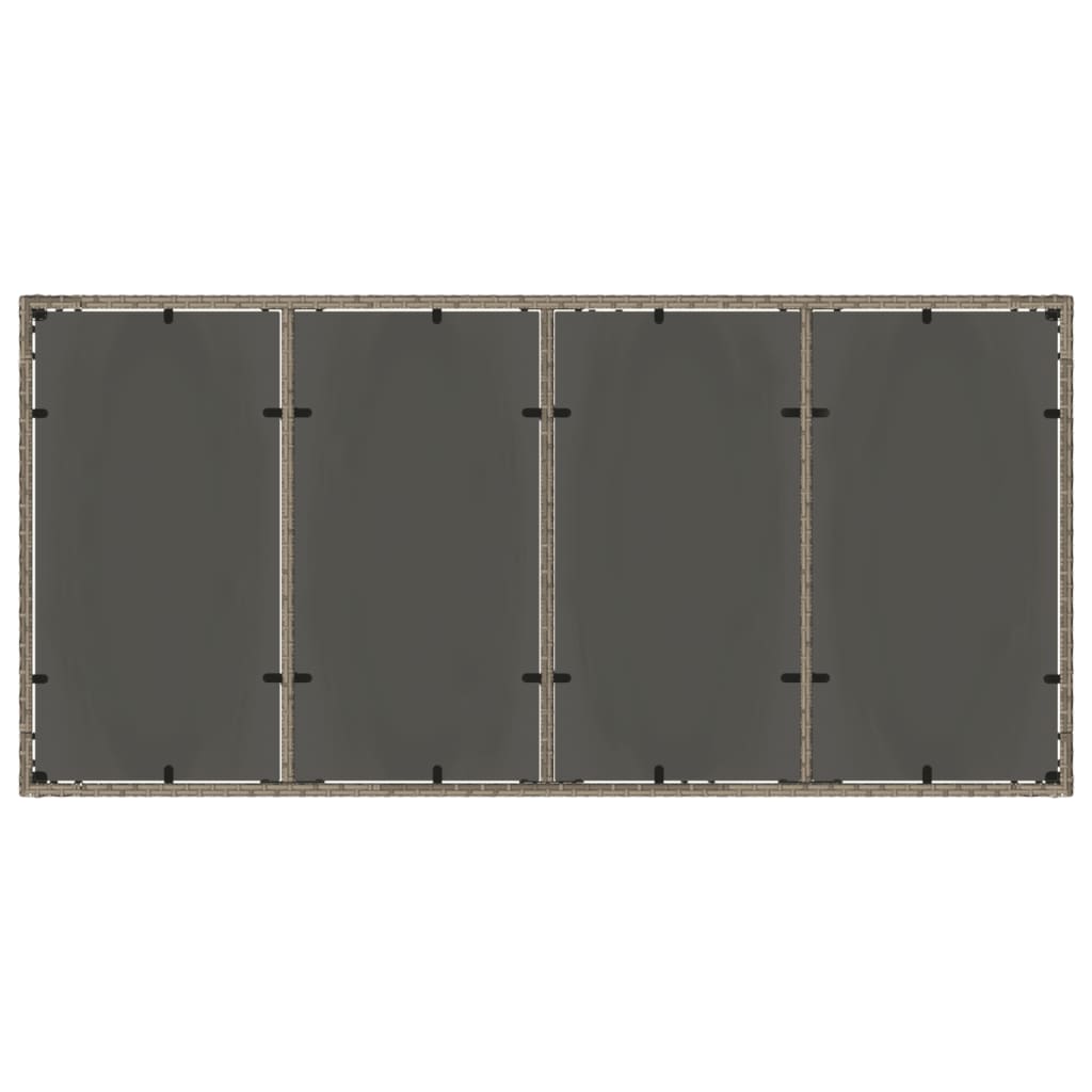 Tuintafel met glazen blad 190x90x75 cm poly rattan grijs is nu te koop bij PeponiXL, paradijselijk wonen!