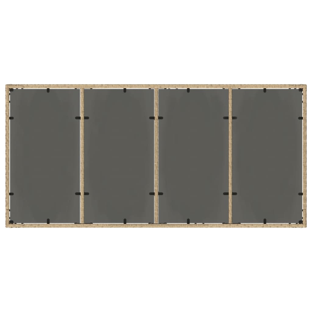 Tuintafel met glazen blad 190x90x75 cm poly rattan beige is nu te koop bij PeponiXL, paradijselijk wonen!