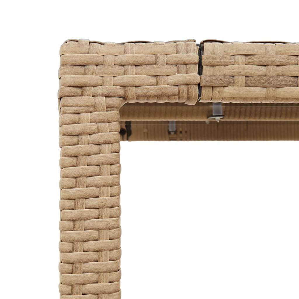 Tuintafel met glazen blad 190x90x75 cm poly rattan beige is nu te koop bij PeponiXL, paradijselijk wonen!