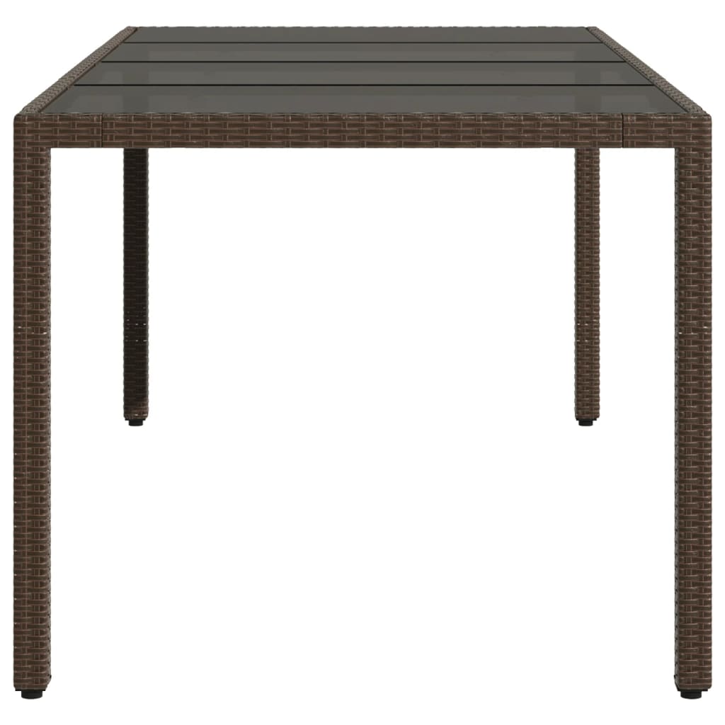 Tuintafel met glazen blad 190x90x75 cm poly rattan bruin is nu te koop bij PeponiXL, paradijselijk wonen!