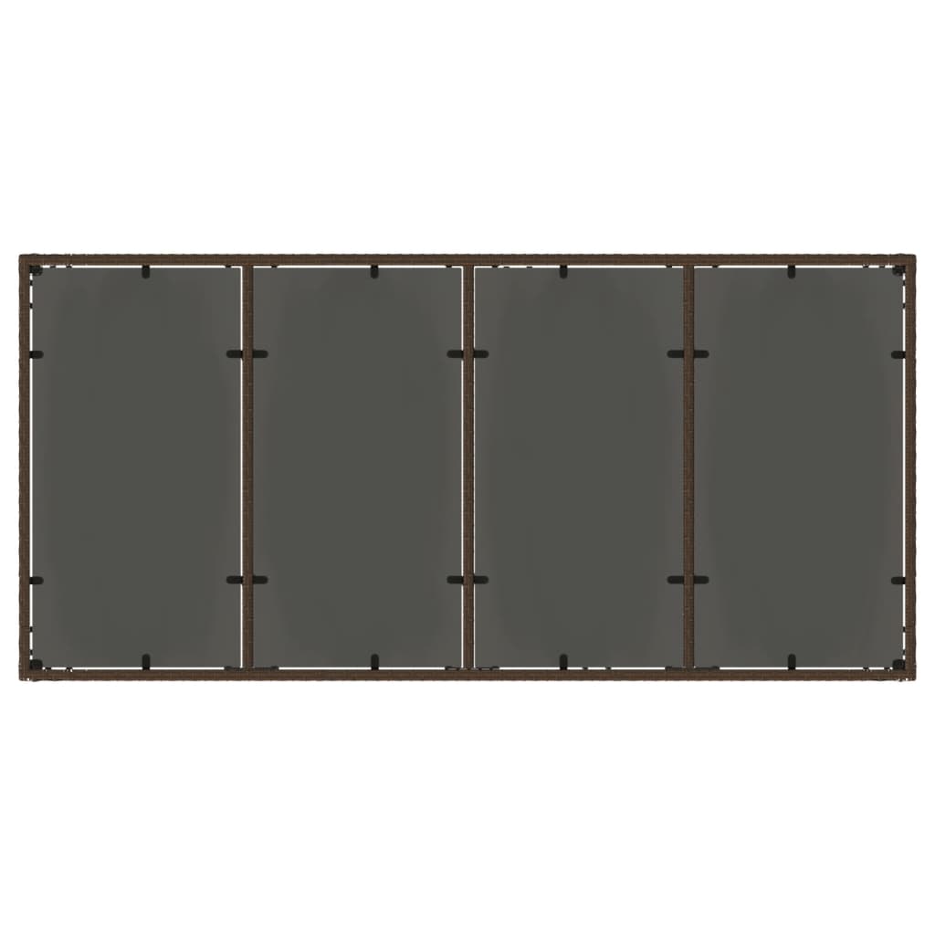 Tuintafel met glazen blad 190x90x75 cm poly rattan bruin is nu te koop bij PeponiXL, paradijselijk wonen!