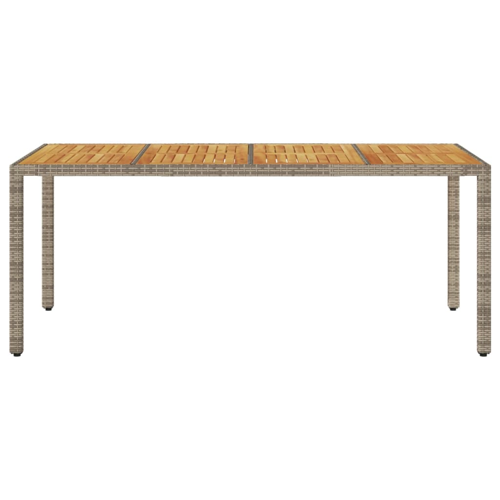 Tuintafel met acaciahouten blad 190x90x75 cm poly rattan grijs is nu te koop bij PeponiXL, paradijselijk wonen!