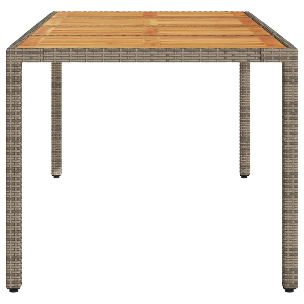 Tuintafel met acaciahouten blad 190x90x75 cm poly rattan grijs is nu te koop bij PeponiXL, paradijselijk wonen!