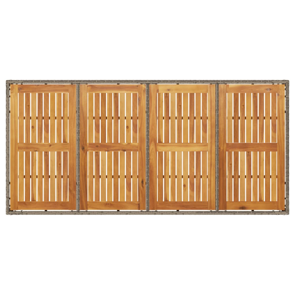 Tuintafel met acaciahouten blad 190x90x75 cm poly rattan grijs is nu te koop bij PeponiXL, paradijselijk wonen!