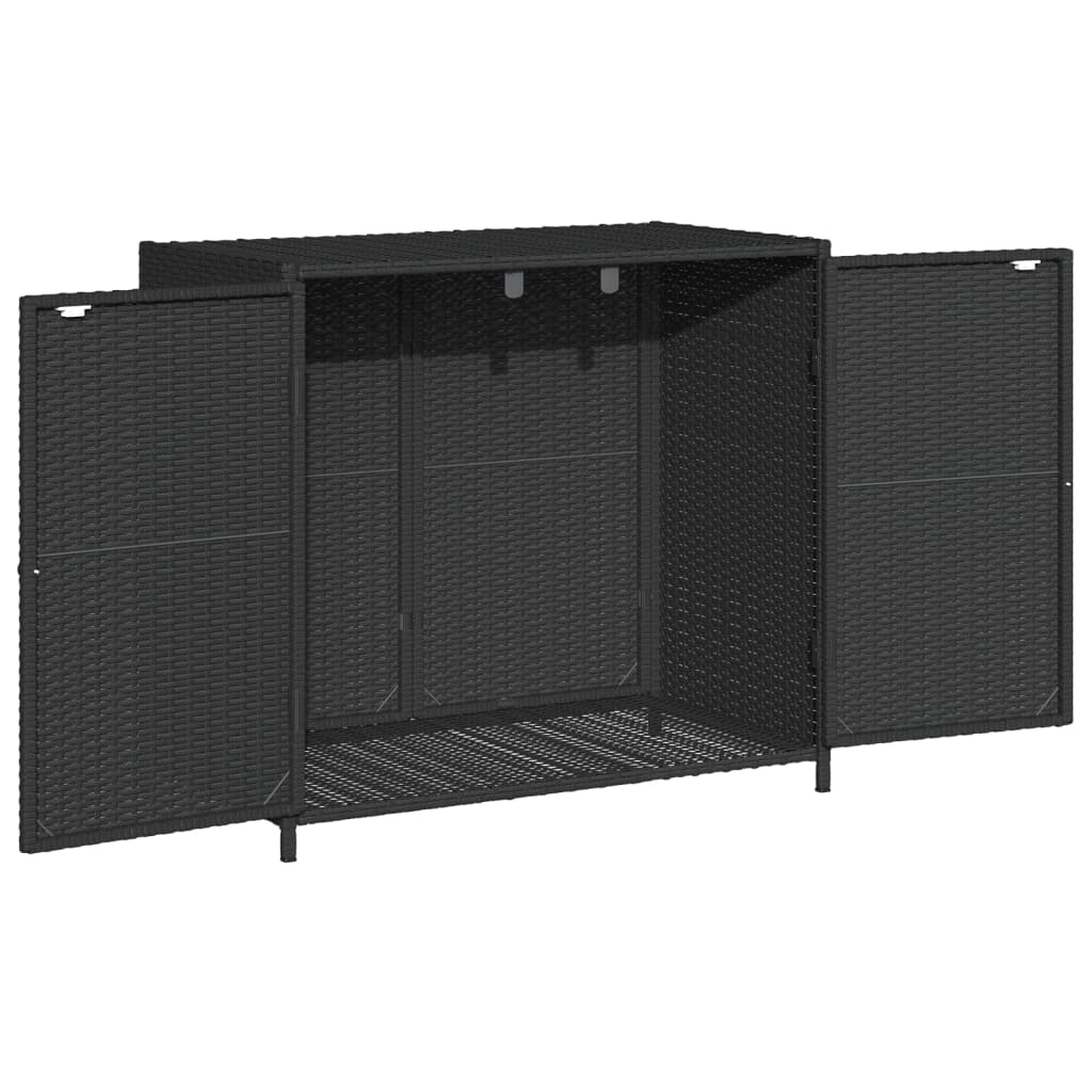 Tuinkast 83x45x76 cm poly rattan zwart is nu te koop bij PeponiXL, paradijselijk wonen!