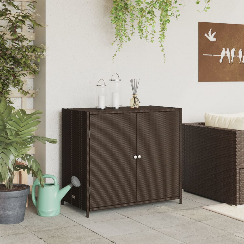 Tuinkast 83x45x76 cm poly rattan bruin is nu te koop bij PeponiXL, paradijselijk wonen!