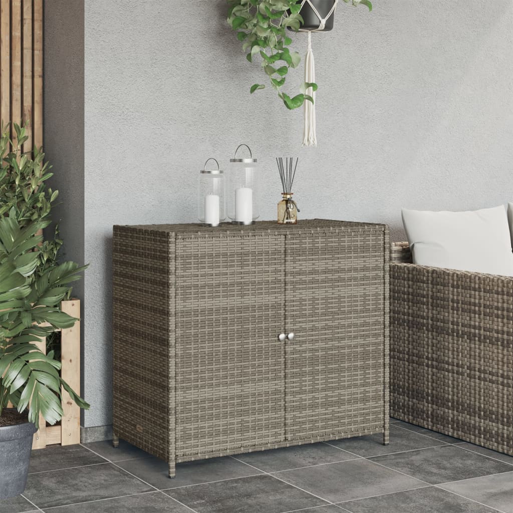 Tuinkast 83x45x76 cm poly rattan grijs is nu te koop bij PeponiXL, paradijselijk wonen!