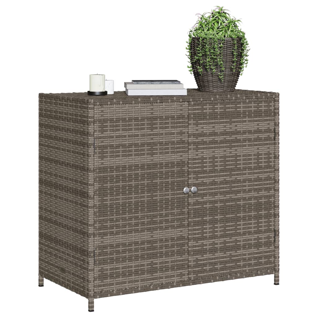 Tuinkast 83x45x76 cm poly rattan grijs is nu te koop bij PeponiXL, paradijselijk wonen!