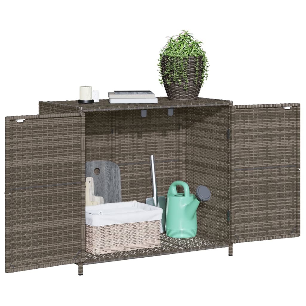 Tuinkast 83x45x76 cm poly rattan grijs is nu te koop bij PeponiXL, paradijselijk wonen!