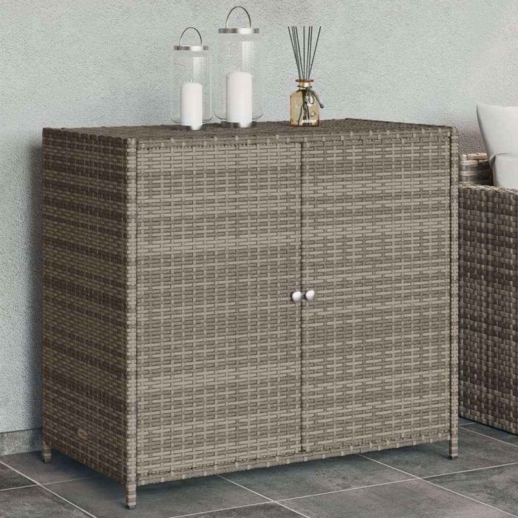 Tuinkast 83x45x76 cm poly rattan grijs is nu te koop bij PeponiXL, paradijselijk wonen!