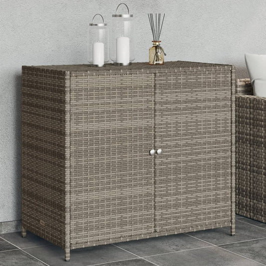Tuinkast 83x45x76 cm poly rattan grijs is nu te koop bij PeponiXL, paradijselijk wonen!